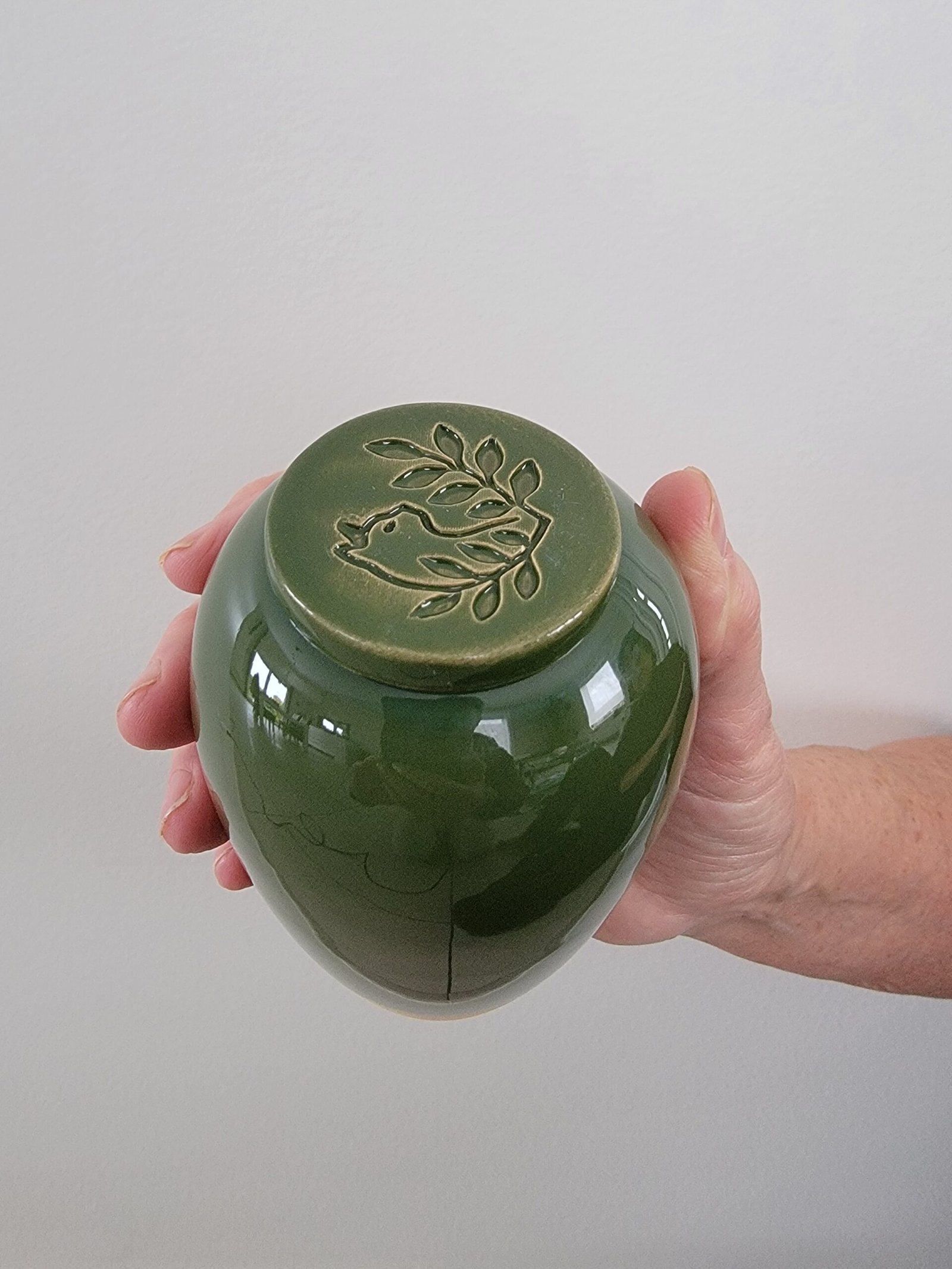 Olla Catnopée vert sapin en céramique, bouchon en céramique vert sapin