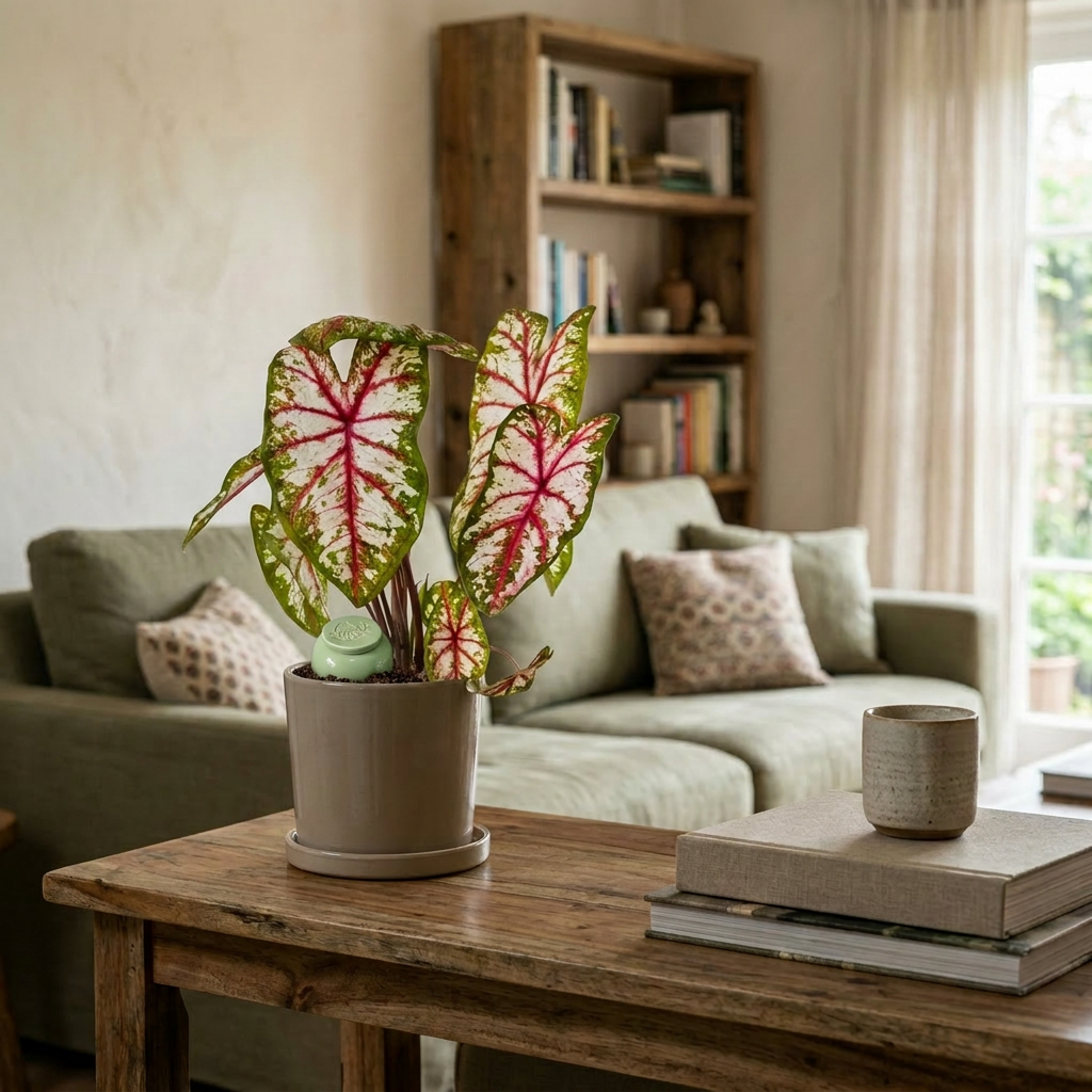 Olla Catnopée dans un caladium, conseils pour faire repartir son caladium au printemps