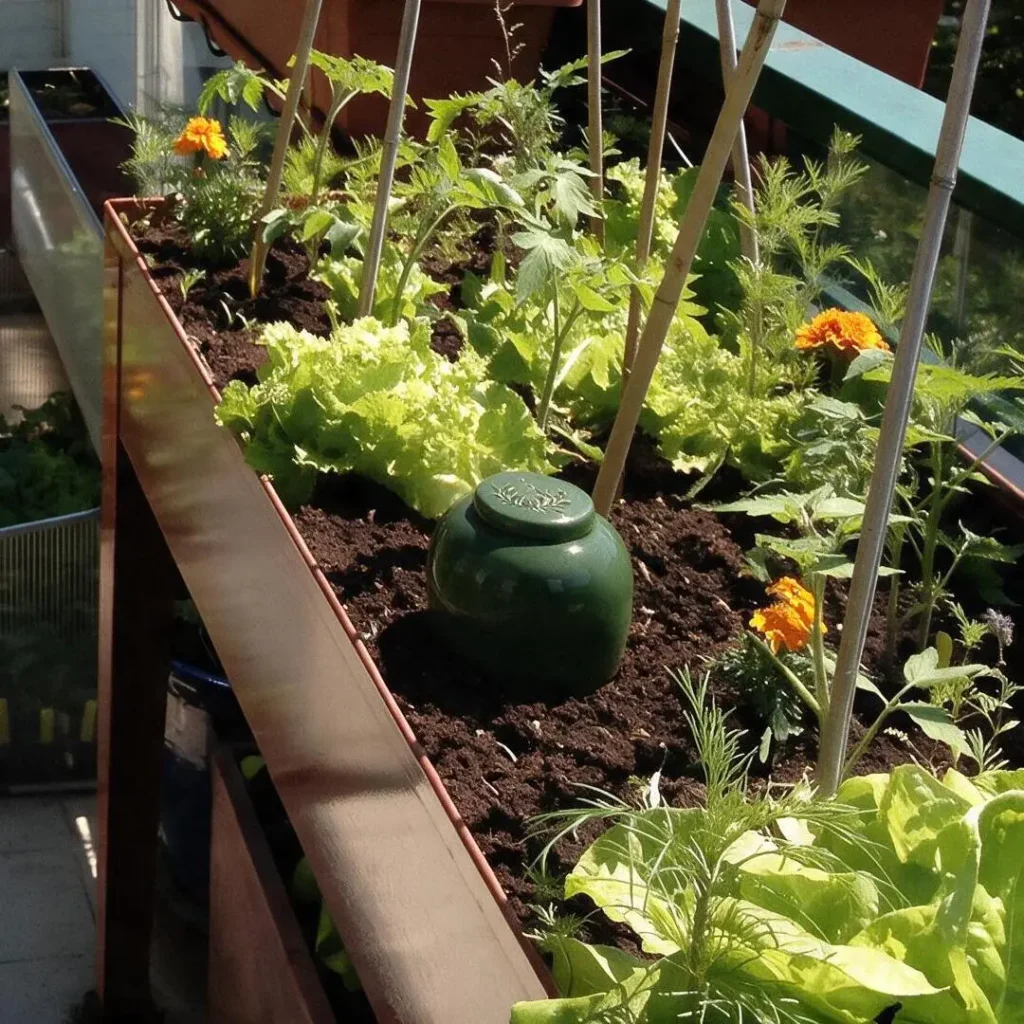 Arrosage automatique carré potager balcon oya à planter olla catnopée
